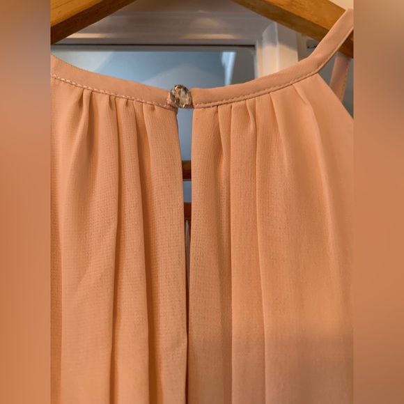 NWT AW Bridal Keyhole Chiffon Bridesmaid Dresses Long Formal Dress in Pearl Pink - Picture 11 of 13